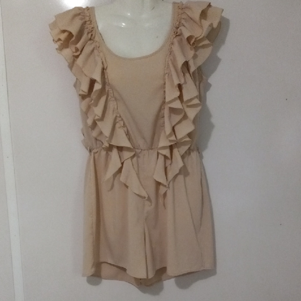 Ruffled Cream Romper Final Price
